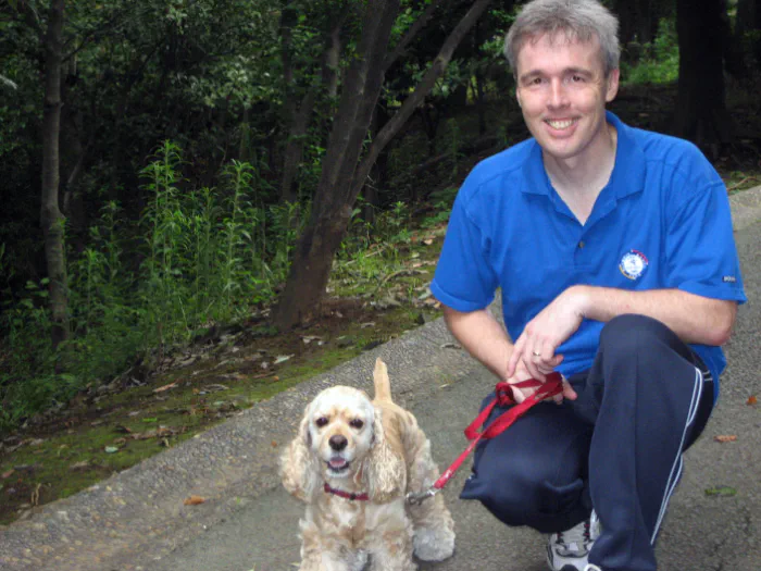 Mark McClure with ETI canine decoy