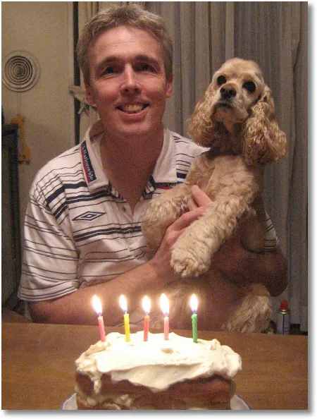 Mark McClure, writer, birthday cake